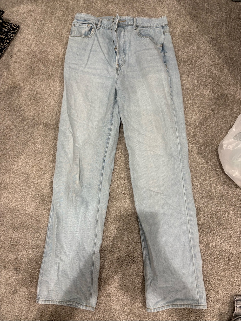 Pac Sun Light Wash Women's Straight-Leg Jeans - Light Blue